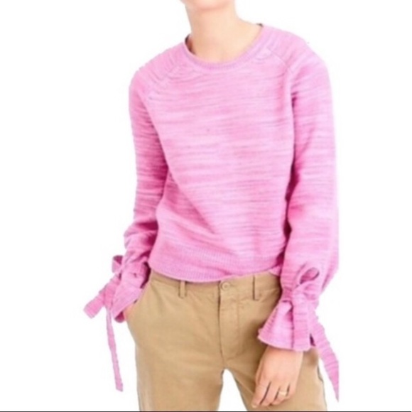 J. Crew Sweaters - J. CREW Pink Marled Wrist Tie Sweater